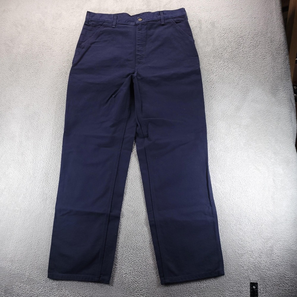 Carhartt Pants Mens 38x34 Blue B11 Original Fit Duck Canvas Dungaree Carpenter